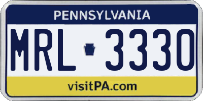PA license plate MRL3330