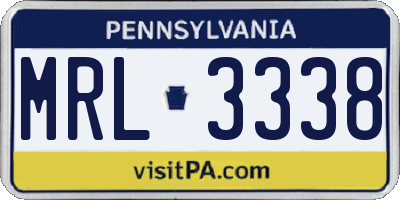 PA license plate MRL3338