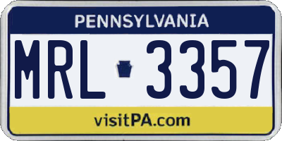 PA license plate MRL3357