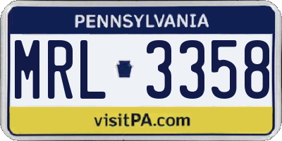 PA license plate MRL3358