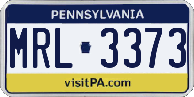 PA license plate MRL3373