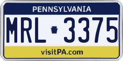 PA license plate MRL3375