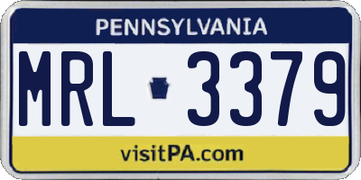 PA license plate MRL3379