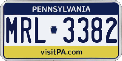 PA license plate MRL3382