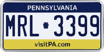PA license plate MRL3399
