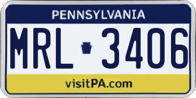 PA license plate MRL3406