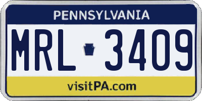 PA license plate MRL3409