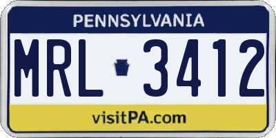 PA license plate MRL3412