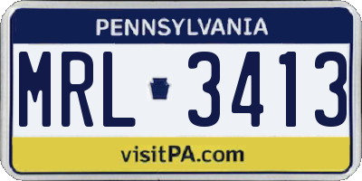PA license plate MRL3413