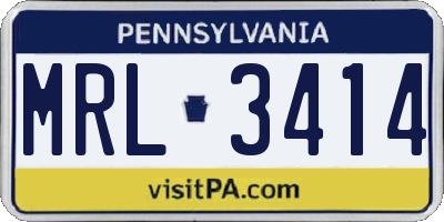 PA license plate MRL3414