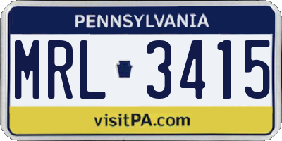 PA license plate MRL3415
