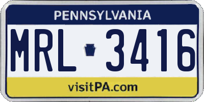 PA license plate MRL3416