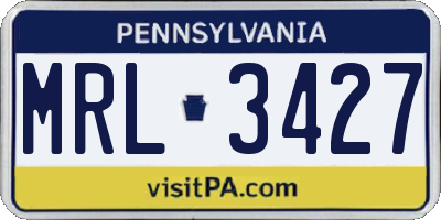 PA license plate MRL3427