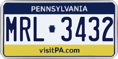 PA license plate MRL3432