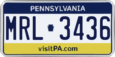 PA license plate MRL3436