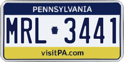 PA license plate MRL3441