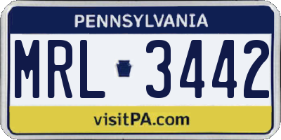 PA license plate MRL3442