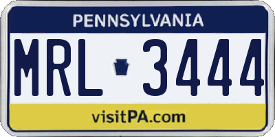PA license plate MRL3444