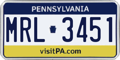 PA license plate MRL3451