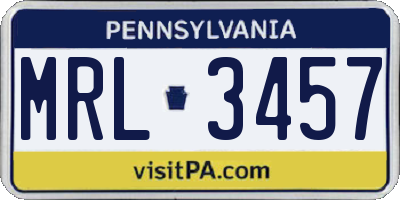 PA license plate MRL3457