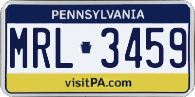 PA license plate MRL3459