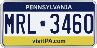 PA license plate MRL3460