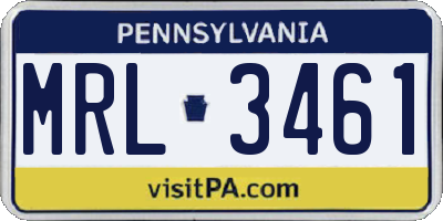 PA license plate MRL3461