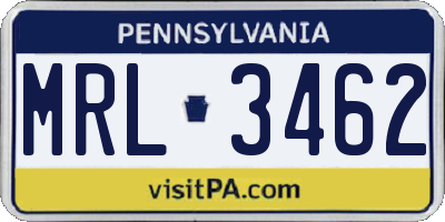 PA license plate MRL3462