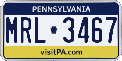 PA license plate MRL3467