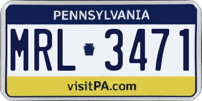 PA license plate MRL3471