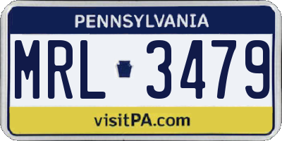 PA license plate MRL3479