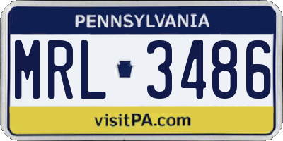PA license plate MRL3486