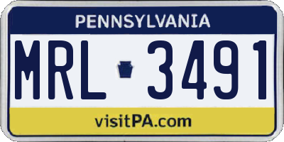 PA license plate MRL3491