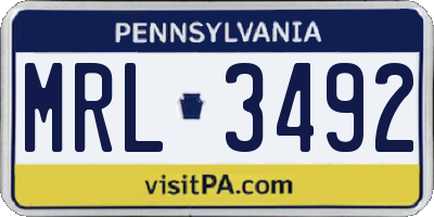 PA license plate MRL3492