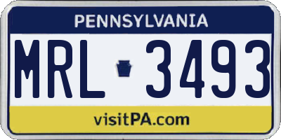 PA license plate MRL3493
