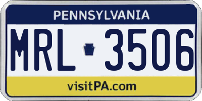 PA license plate MRL3506