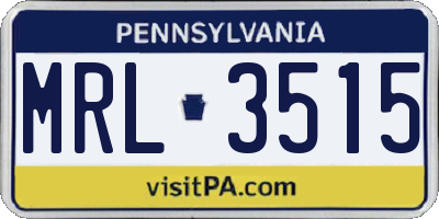 PA license plate MRL3515
