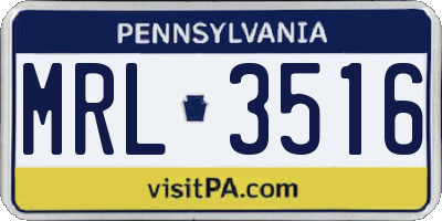 PA license plate MRL3516