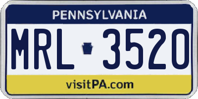 PA license plate MRL3520