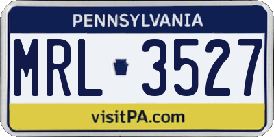 PA license plate MRL3527