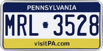 PA license plate MRL3528