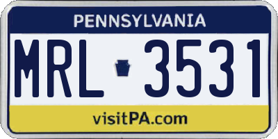 PA license plate MRL3531