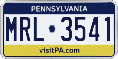 PA license plate MRL3541