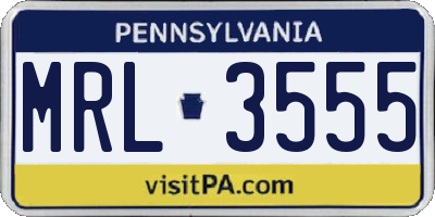 PA license plate MRL3555