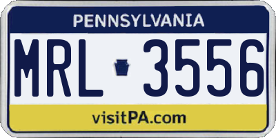PA license plate MRL3556