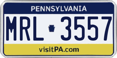 PA license plate MRL3557