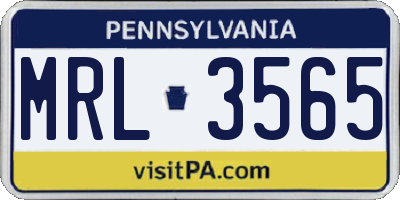 PA license plate MRL3565