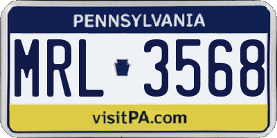 PA license plate MRL3568