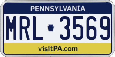 PA license plate MRL3569