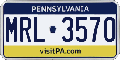 PA license plate MRL3570